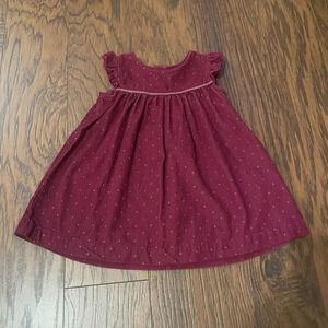 9 Months Maroon Corduroy Dress